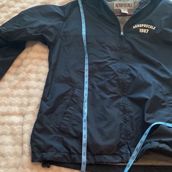 Aeropostle lined men’s XS nylon jacket Hooded. Oversized for XS. PTP about 22.5 - Picture 8 of 9